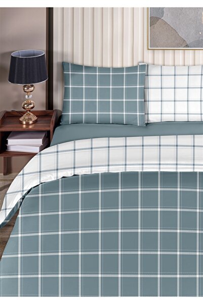 Evim Tual 100% Cotton Akfil Cotton Double Duvet Cover Set 200X220Cm Dark Indigo