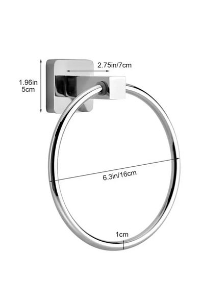LUXXO Round Towel Holder, Silver Metal