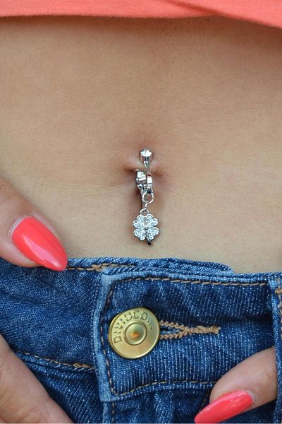 Sacce Scarves&Accessories Four Leaf Clover Figured Holeless Navel Piercing