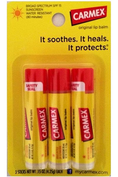Carmex Classic Lip Balm SPF 15 Lip Protectant, 0.15 Ounce Pack of 3