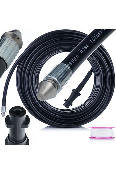 Rosfix Wąż do czyszczenia kanalizacji 25m Karcher seria K z dyszą 1+3