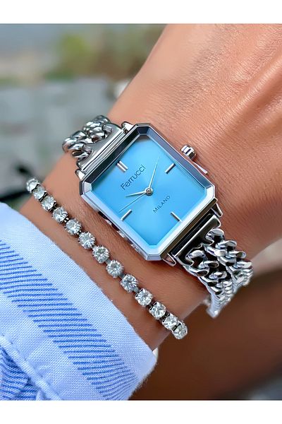 Ferrucci Steel Chain ​​Cord Women's Watch 3 Atm Waterproof 2 Years Mechanism Warranty