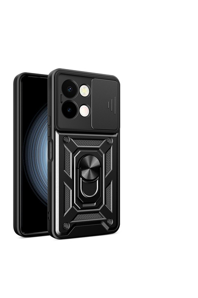 Nezih Case Vivo Y28 Uyumlu Magnetik Standlı Kamera Korumalı Sürgülü Kapak Kılıf