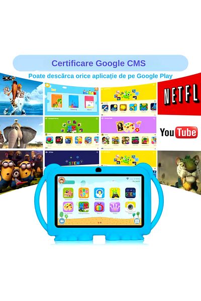 A ATAB Interactive Tablet for Kids with Silicone Case, 7 Inch, Android 11, 3 GB RAM, 32 GB Rom