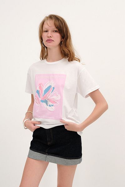 Addax Crew Neck Embroidered T-Shirt P4153-W11