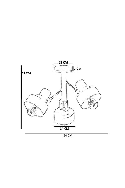 Lumexx JESUS 3 LÜ SİYAH-TURUNCU PLAFONYER AVİZE