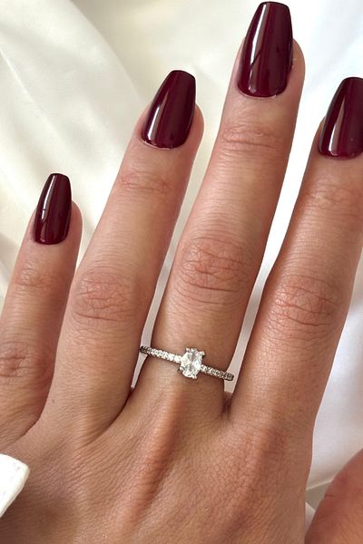 Leo'Stone Imported Series Exquisite Oval Zircon Stone Half Lap Design Adjustable Women's Steel Ring