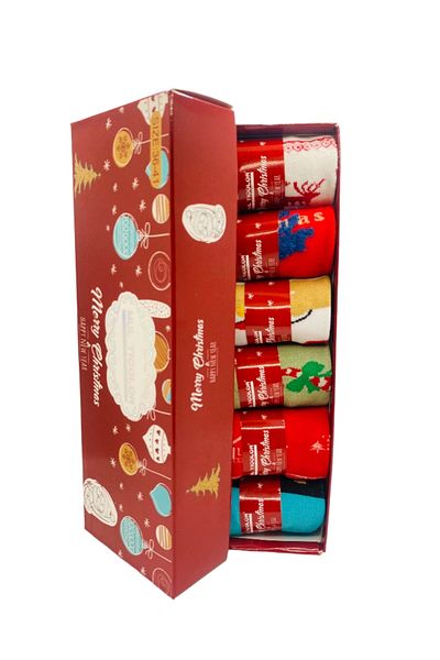 CRACOS Christmas cotton socks for women, multicolor, sizes 36-41, 6 pairs