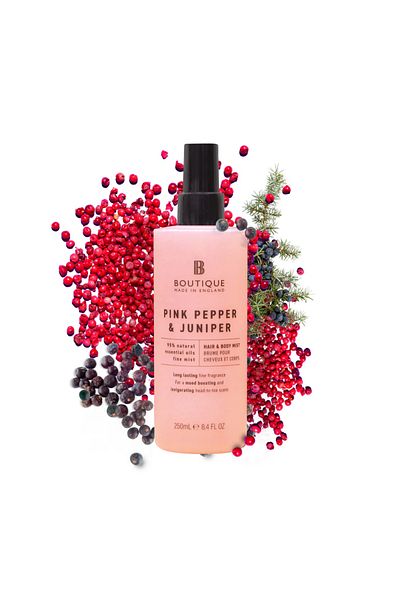 Boutique Hair & body spray with pink pepper & juniper scent, Boutique, 250 ml