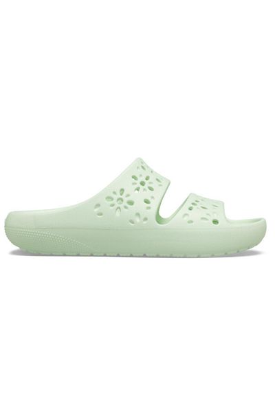 Crocs Classic Floral Cut-out Sandal Slippers 39-40 Eu - M7/w9 Us Green - Jade Tint