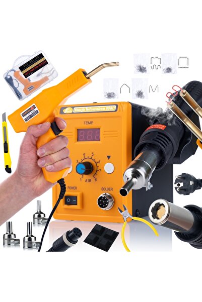 Rosfix Stație de lipit cu aer cald 858D + Capsator din plastic în cutie + 200 de capse