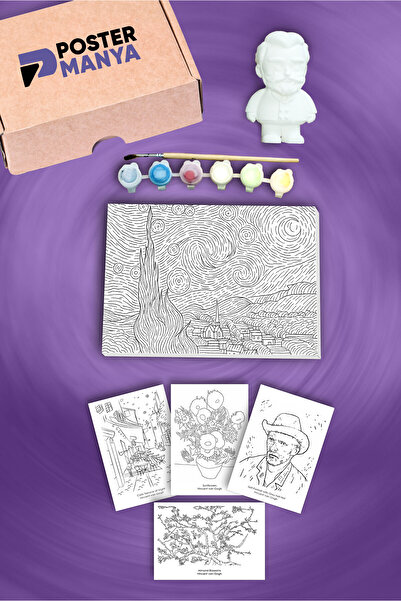 Postermanya Van Gogh Sanat Kutusu, Yetişkinler İçin Boyama Hobi Seti, 3D Figü...