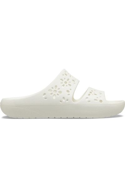 Crocs Classic Floral Cut-Out Sandal Slippers 36-37 EU - M4/W6 US White - Chalk