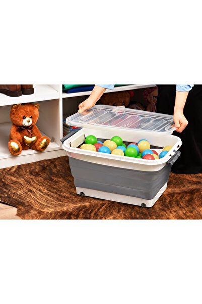 EA HOME Tekerlekli Katlanabilir Saklama Kutusu Oyuncak Kutusu 60 LT