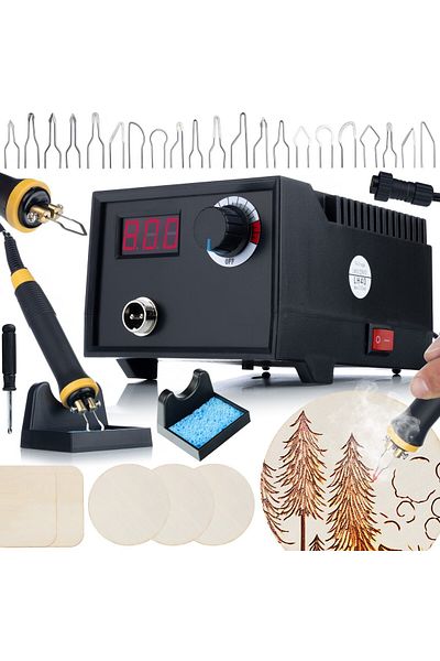 Rosfix Stacja do pirografii 60W / wypalarka drewna z wyświetlaczem Black Fenix RBB60W