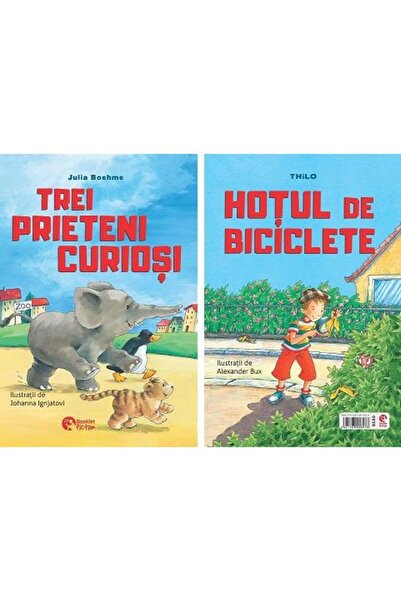 Editura Booklet Fiction Trei prieteni curiosi / Hotul de biciclete (2 pove