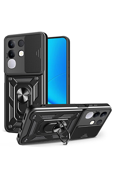 Nezih Case Vivo Y29 4G Uyumlu Magnetik Standlı Kamera Korumalı Sürgülü Kapak Kılıf