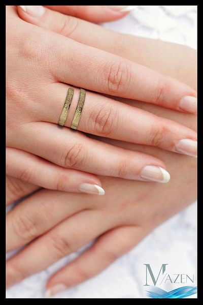 MAZEN Ayetel Kursi Written Steel Ring |   Blackening |   Adjustable |   Spiritual Protection |   Verse of the Chair