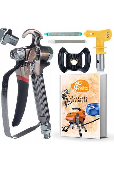 Rosfix Pistolet do agregatu malarskiego TurboJet TJ1+Dysza Malarska Ultra Spray 517+ Filtr paluszko