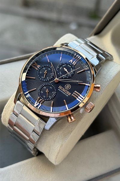 Homies Men's Wrist Watch Stainless Steel Band Waterproof with Special Box and Bracelet Gift.