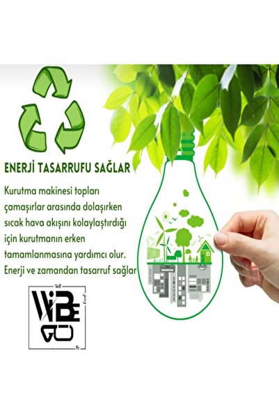 Biz Class Koyu Renkli Çamaşırlar için 3 Adet Yün Kurutma Topu Kese Hediyeli Kurutma Makinesi İçin