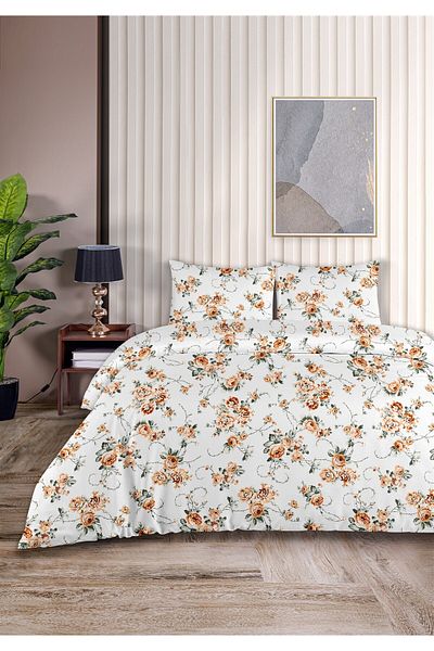 Evim Gardenya 100% Cotton Akfil Cotton Single Duvet Cover Set 160X220Cm Dark Salmon