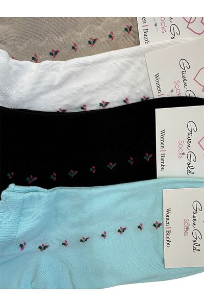 ENFAEL 6 Pairs of Women's Original Combed Cotton Seamless Booties Socks (Washable-Scented)