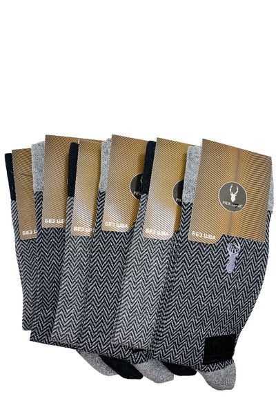 Pier Lone Set of 6 pairs of cotton socks for men, gray and black, sizes 41-44