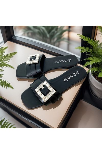 OEM Versatile women's slippers with decorative crystal applications, for summer, light and cool, F23
