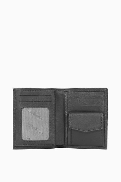 CENGİZ PAKEL Cengiz Pakel Genuine Leather Men's Wallet with Coin Detail - 13761 - Black