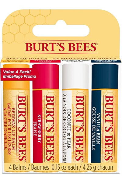 Burt's Bees Lip Balm Multipack, Lip Balm Set, Beeswax, Strawberry, Coconut & Pear, Vanilla Bean, Bes