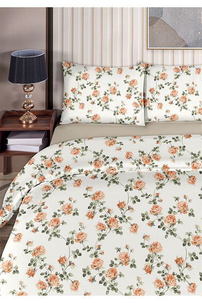 Evim Daisy 100% Cotton Akfil Cotton Single Duvet Cover Set 160X220Cm Salmon