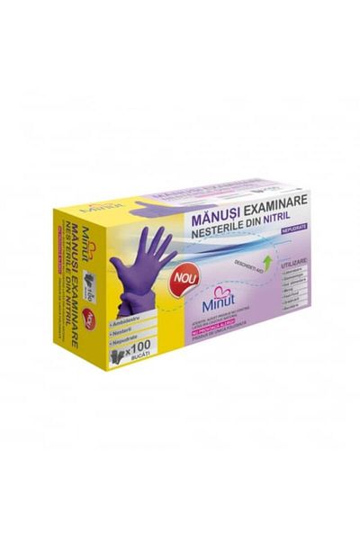 Minut Manusi nitril nepudrate violet L