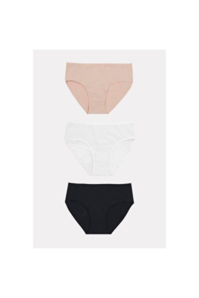 Narnuga Marsilyan- Large Size Cotton Black White Skin Color 3-Piece Panties