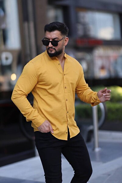 Klothy Férfi 100% pamut mosott bírói galléros ing 2432