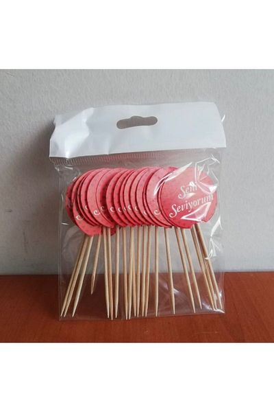 AKTEZ-EL 10 Pieces 3 Packs I Love You Themed Toothpicks