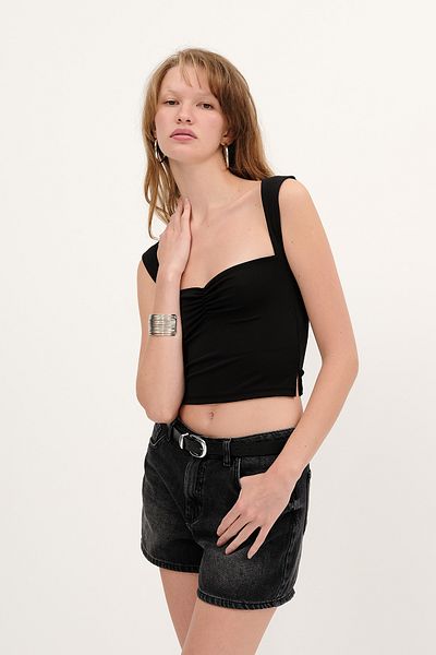 Addax Front Gathered Tank Top A0260