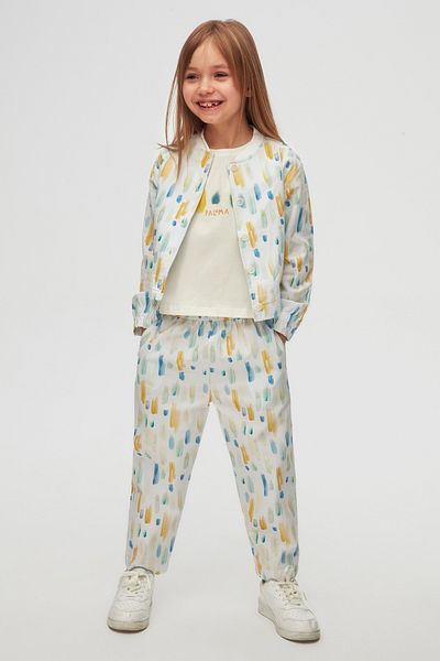 nk kids Nk Ki̇ds 58560 Girl's Ecru-Blue Sharp Pants