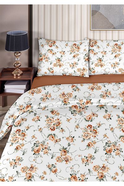 Evim Gardenya 100% Cotton Akfil Cotton Single Duvet Cover Set 160X220Cm Dark Salmon