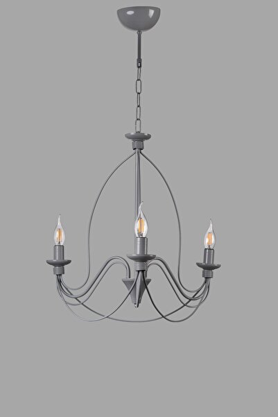 Lumexx BERFİN 3 LÜ GRİ RUSTİK AVİZE