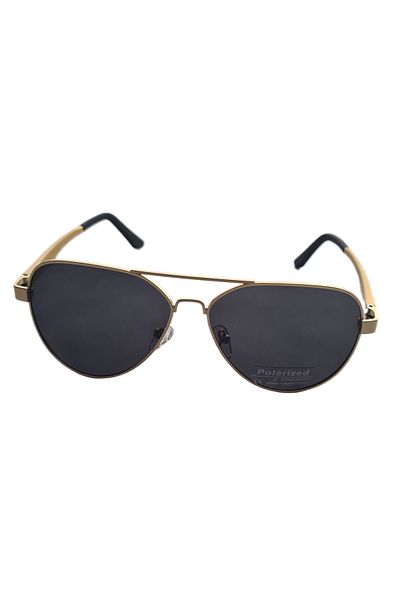 Globalport Retail Men's sunglasses, Aviator, polarized UV400, Gold aluminum frame, Shadow lenses
