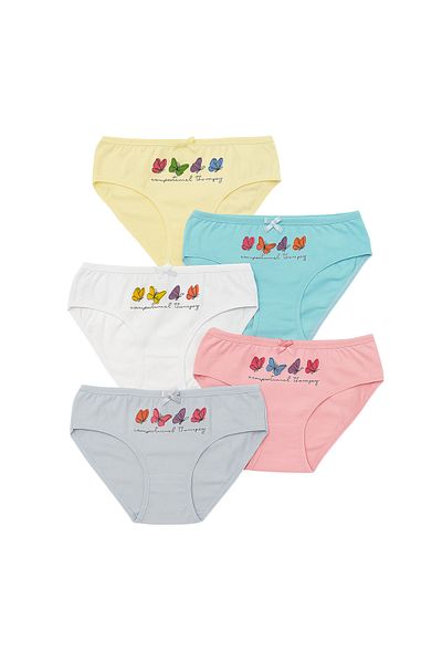 Katia&Bony Girl's Butterfly Patterned 5-Piece Panties
