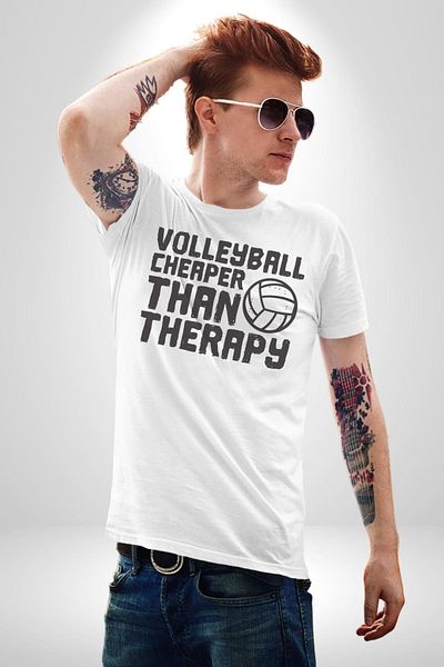 Angemiel Volleyball Is Cheap and Fast Written White Oversize Women's Men's Front Printed T-Shirt