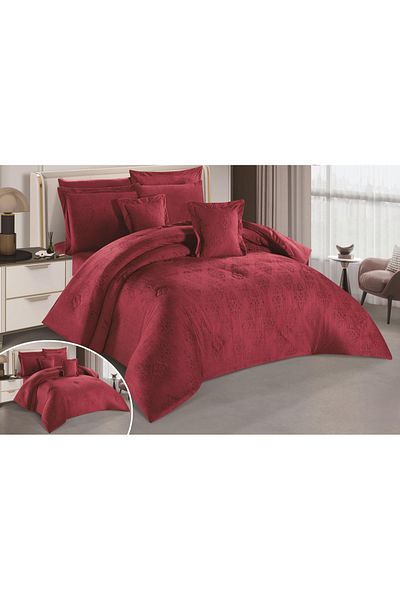 Red Rose Winter double comforter set, 8-piece bed sheet, luxurious and elegant to decorate your room