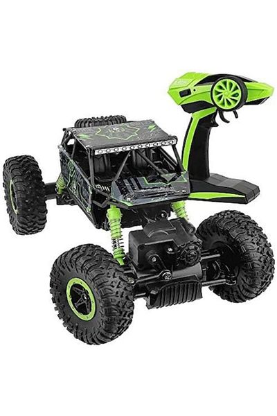 Glow Goods Camion Monster RC Rock Crawler 2.4GHz, Telecomandă, Suspensie 4x4, Off-Road, Negru/Verde