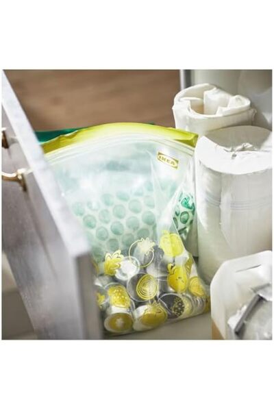 IKEA Istad Resealable Bag Patterned Green 29 cm x 8 cm x 5 cm