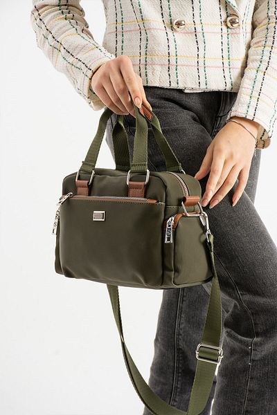 Paul Brand Women's Multi-Eye Khaki Water Resistant Adjustable Cross Strap Hand and Shoulder Bag Pbs1422