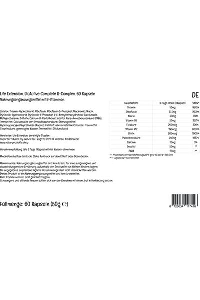 Life Extension BioActive Complete B-Complex, 60 Vegan Capsules