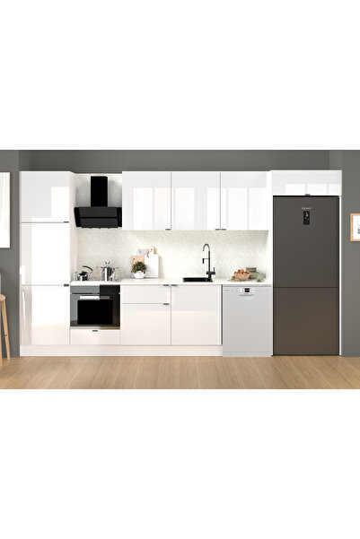 Fly Mobilya 380 Cm %100 Mdf Tezgahlı Efil Ankastre Mutfak Dolabı