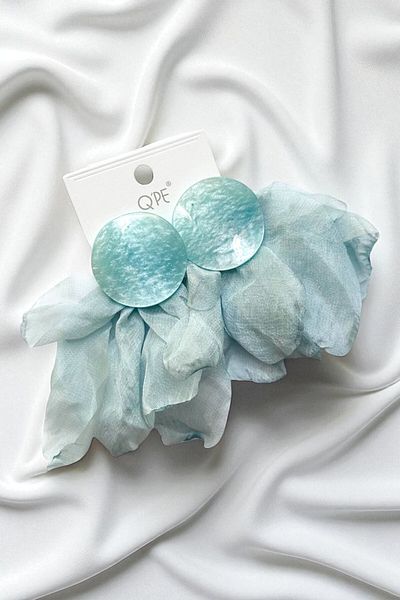 PETEK AKSESUAR Tulle Acrylic Button Earring